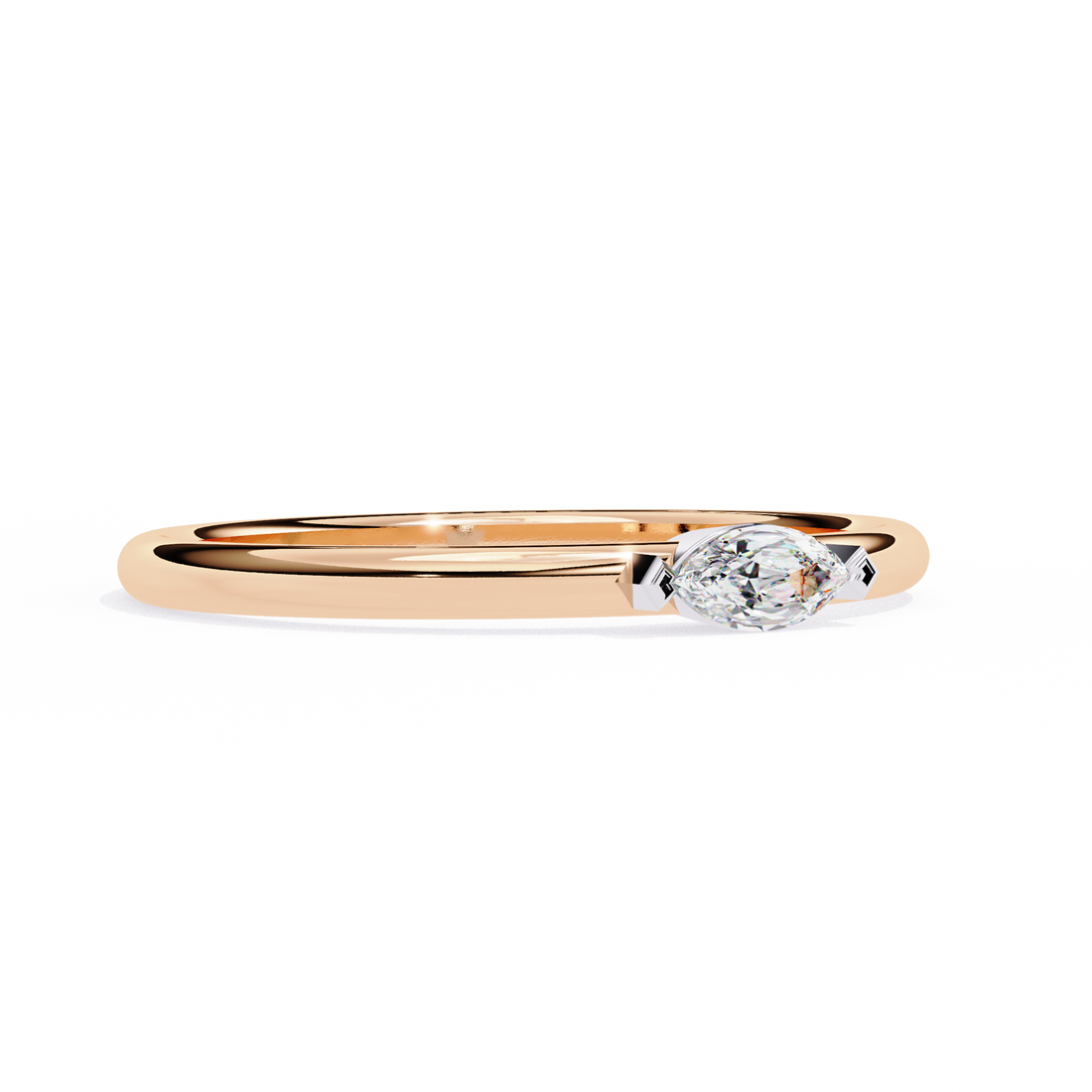 Unique Bezel Set Diamond Ring