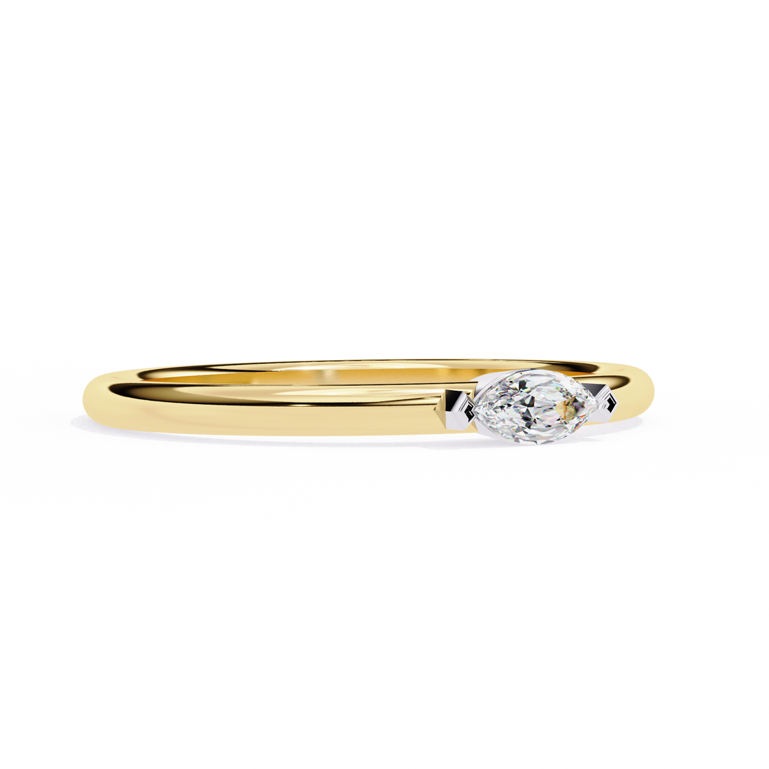 Unique Bezel Set Diamond Ring