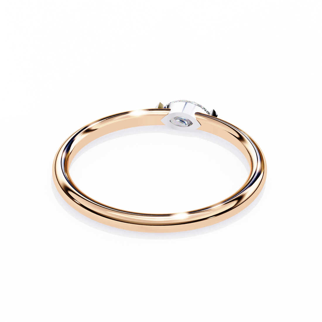 Unique Bezel Set Diamond Ring