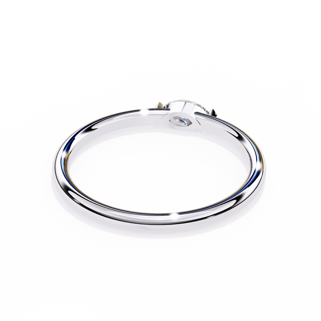 Unique Bezel Set Diamond Ring