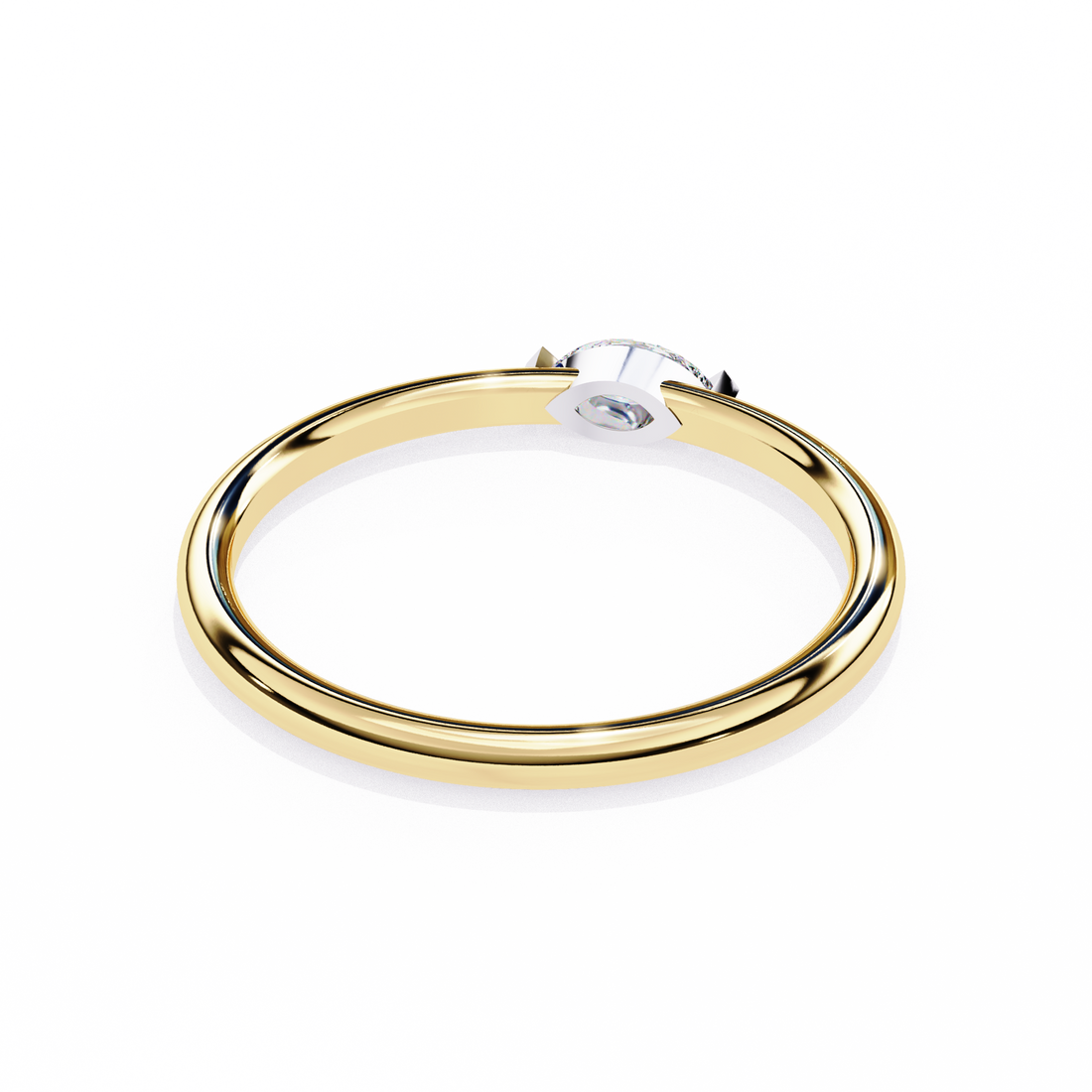 Unique Bezel Set Diamond Ring
