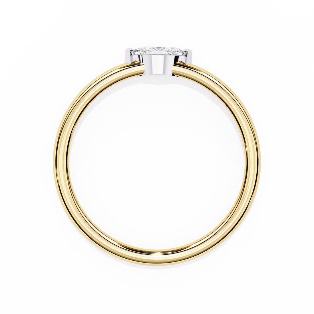 Unique Bezel Set Diamond Ring