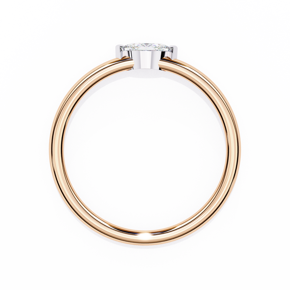Unique Bezel Set Diamond Ring
