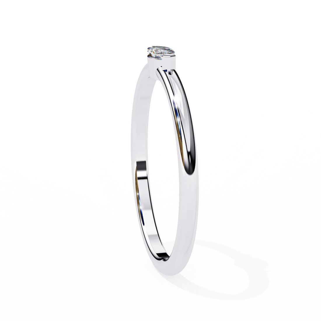 Unique Bezel Set Diamond Ring