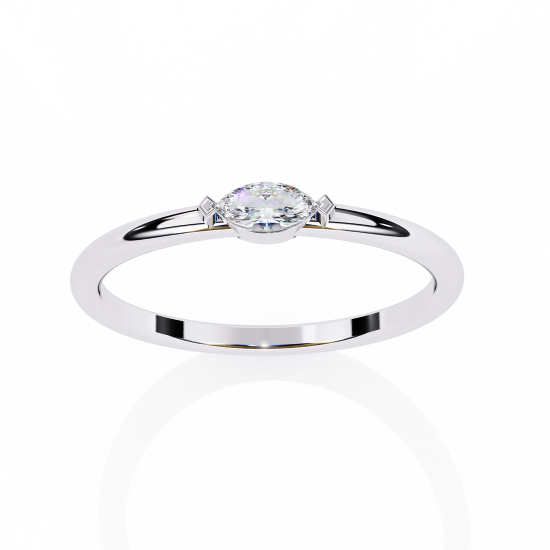 Unique Bezel Set Diamond Ring