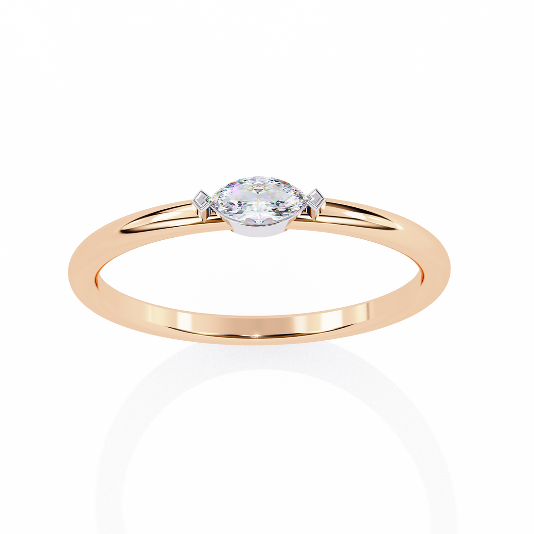 Unique Bezel Set Diamond Ring