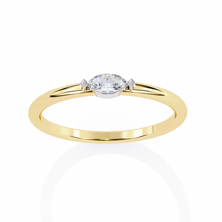 Unique Bezel Set Diamond Ring