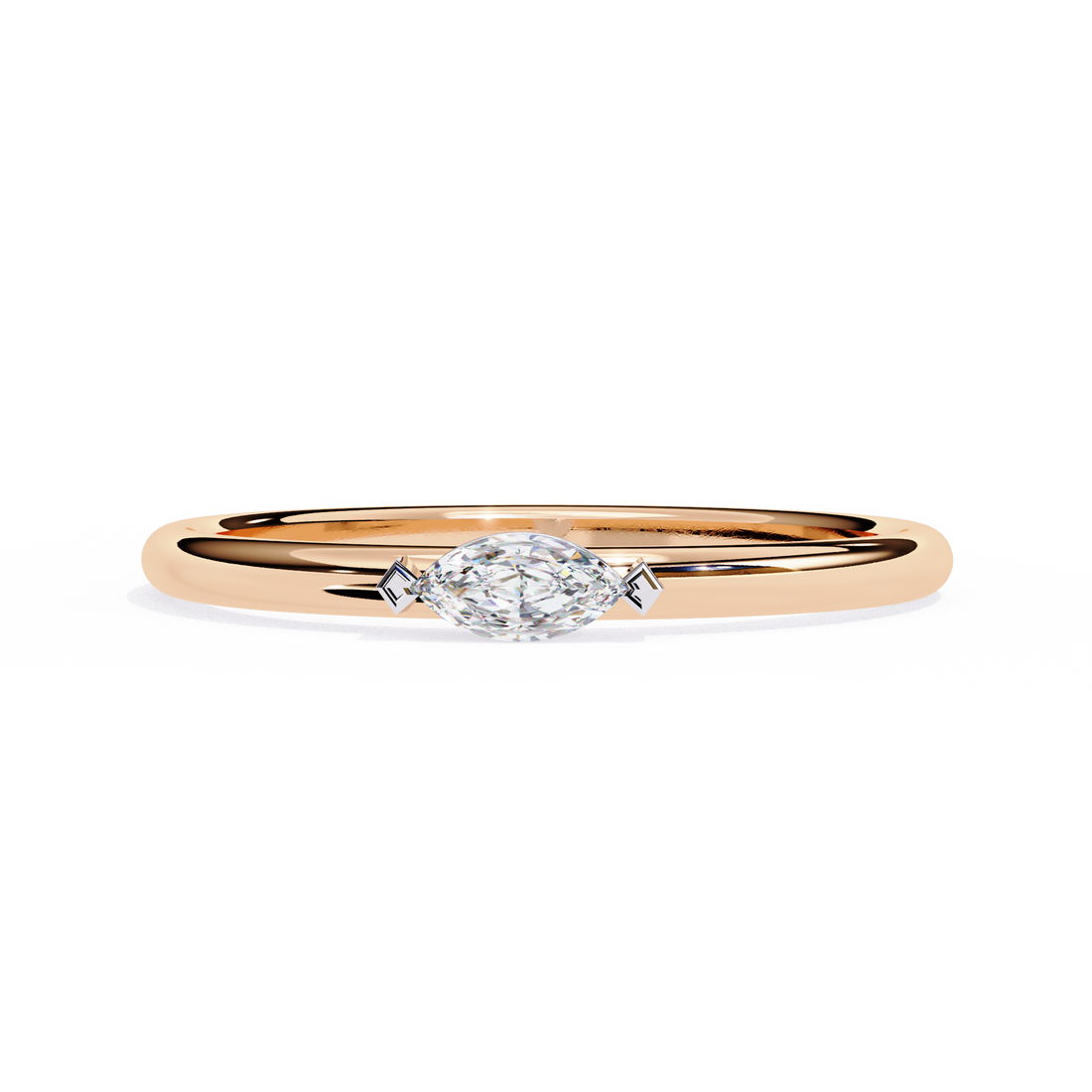 Unique Bezel Set Diamond Ring
