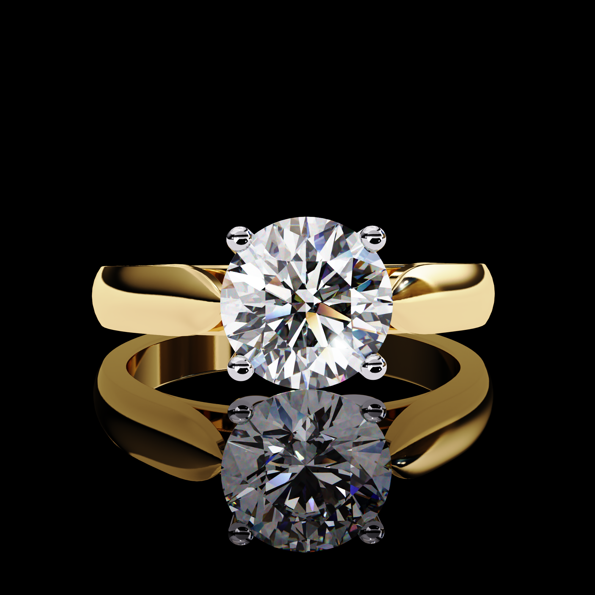 2 carats Round Solitaire Ring