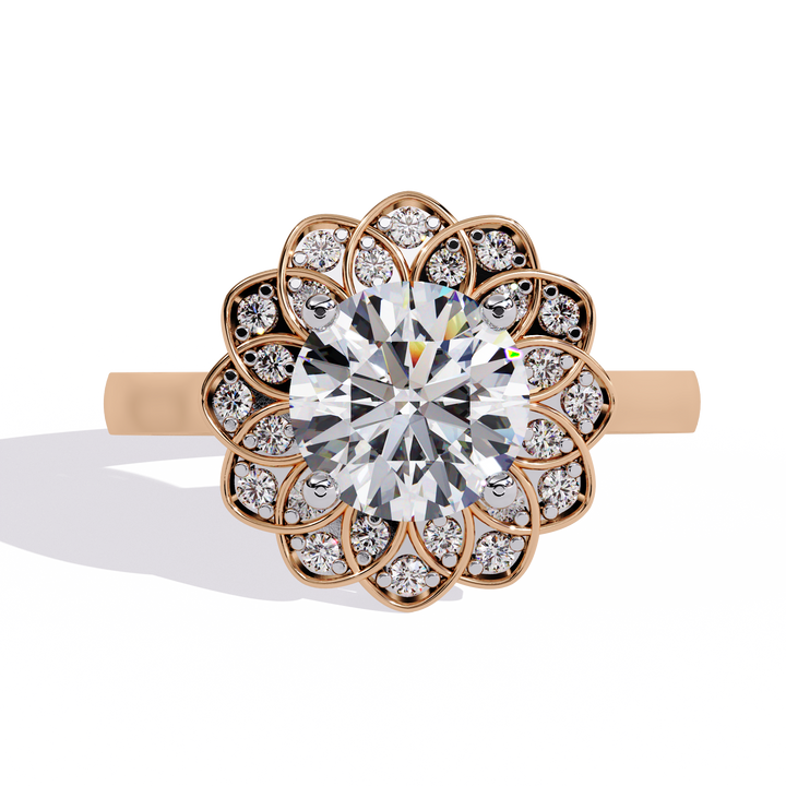 Golden Glow Sunburst Diamond Ring