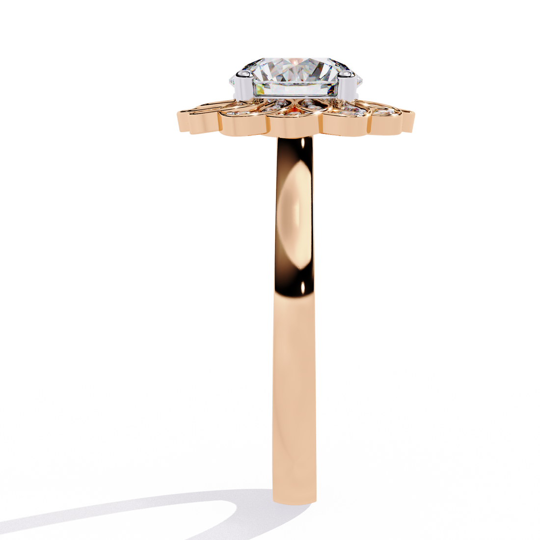 Golden Glow Sunburst Diamond Ring