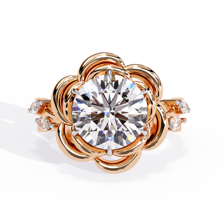 Luxury Solitaire split Ring Lab Diamond Ring
