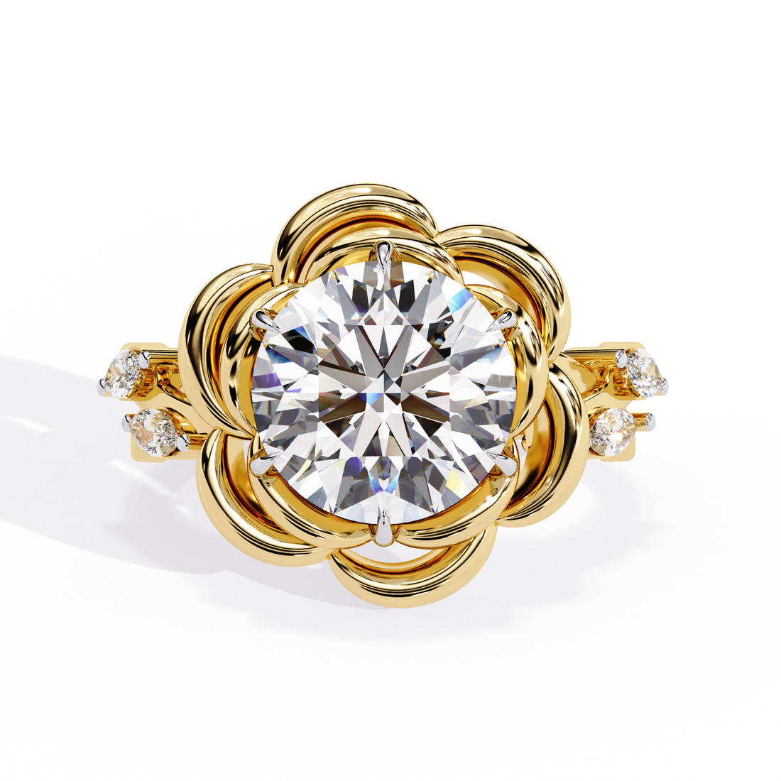 Luxury Solitaire split band Lab Diamond Ring