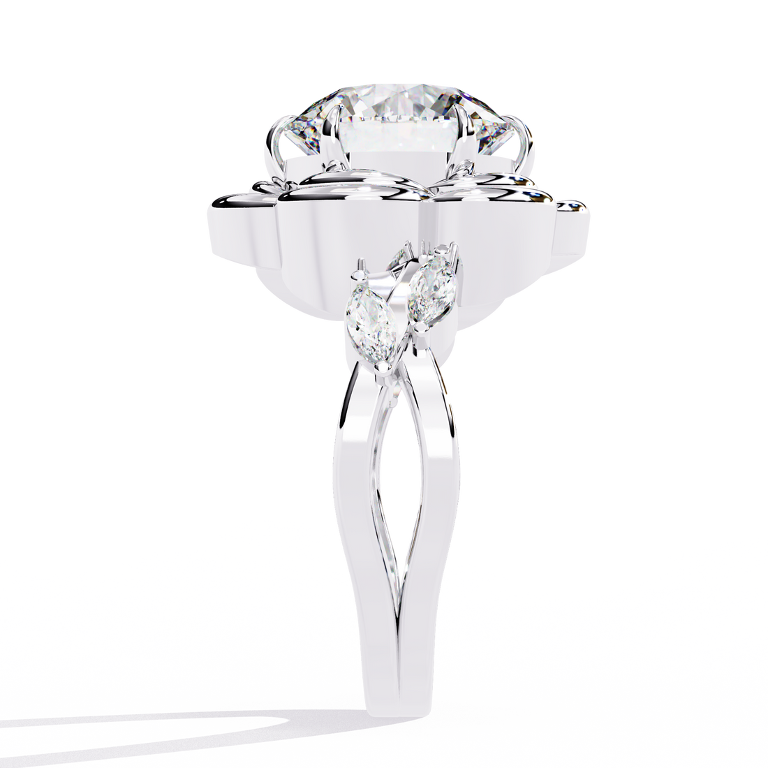 Luxury Solitaire split band Lab Diamond Ring