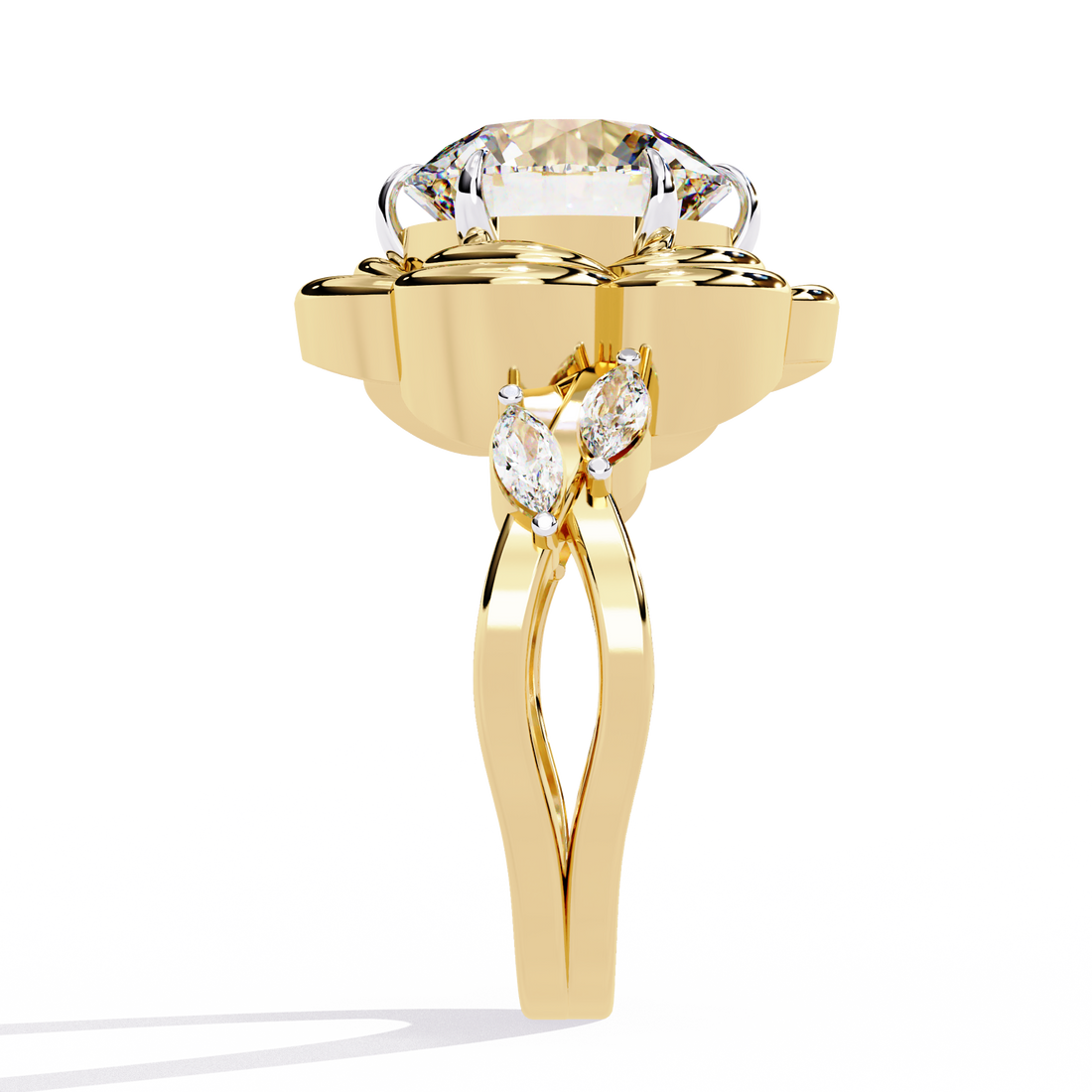 Luxury Solitaire split band Lab Diamond Ring