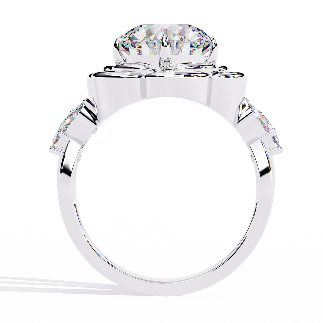 Luxury Solitaire split band Lab Diamond Ring