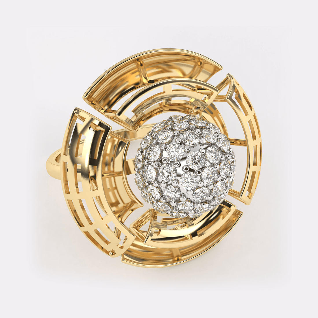 18k Gold Diamond Brooch Ring