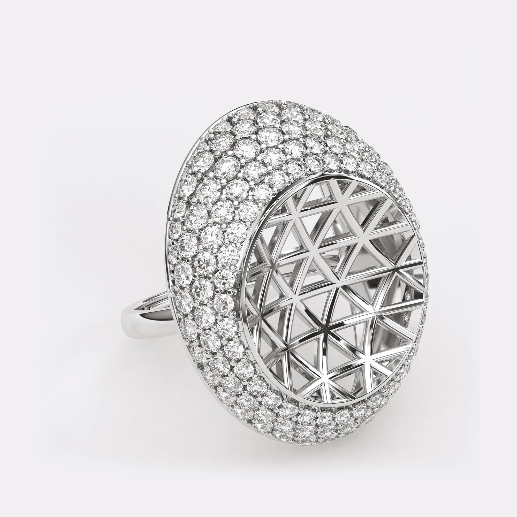 Half Dome Diamond Ring