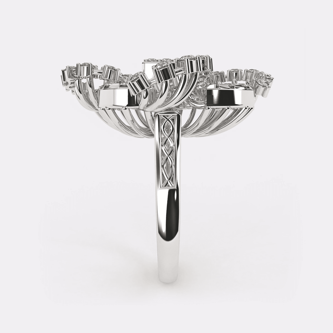 Unique Wide Cocktail Diamond Ring