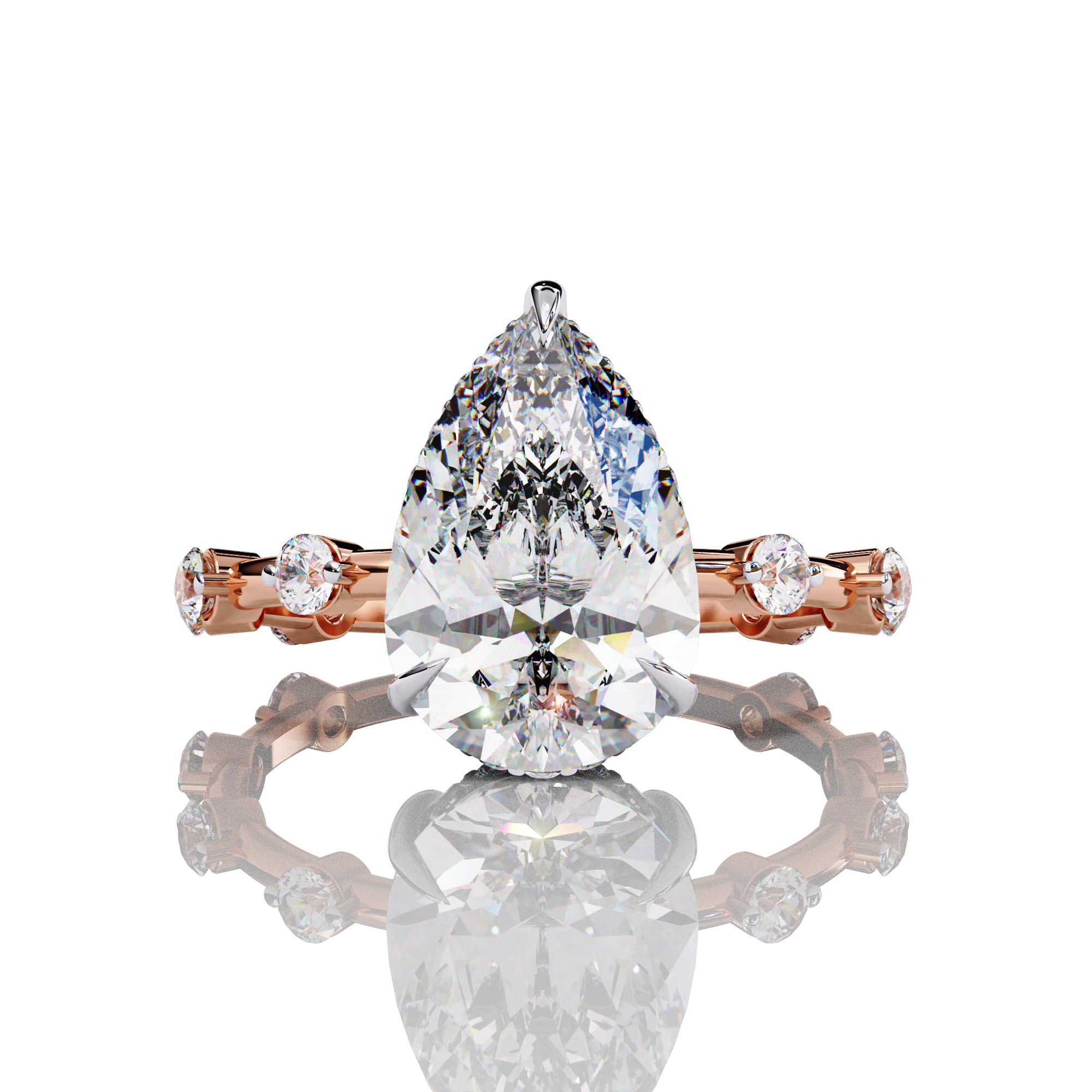 3 Carats Pear Shape Solitaire Ring