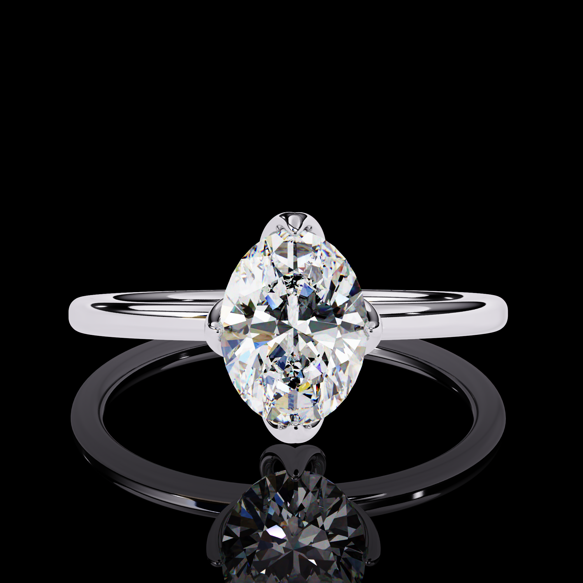 1 Carat Oval Lab Grown Diamond Ring