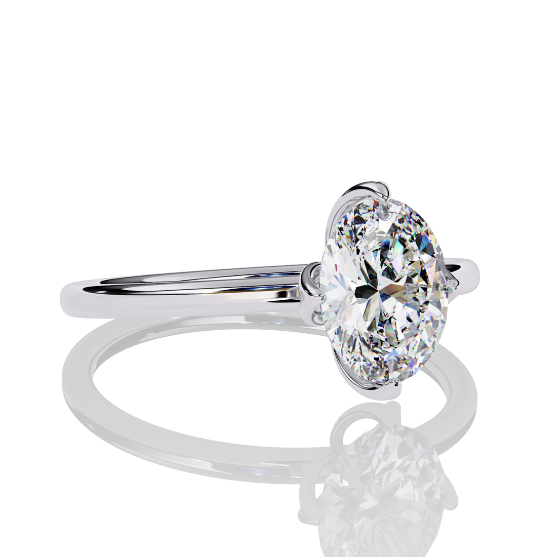 1 Carat Oval Lab Grown Diamond Ring