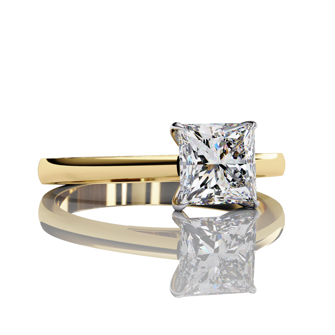 1 Carat Princess Solitaire Diamond Ring