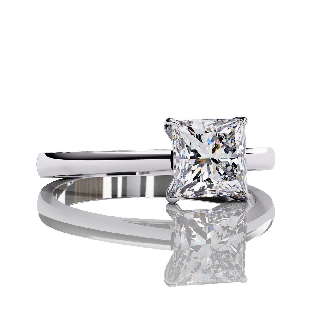 1 Carat Princess Solitaire Diamond Ring11
