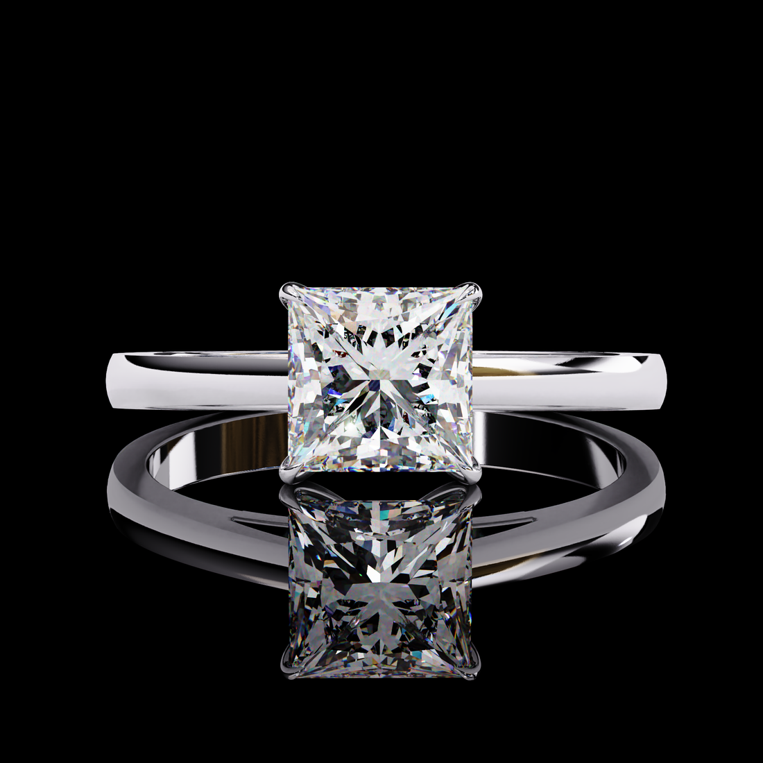 1 Carat Princess Solitaire Diamond Ring12