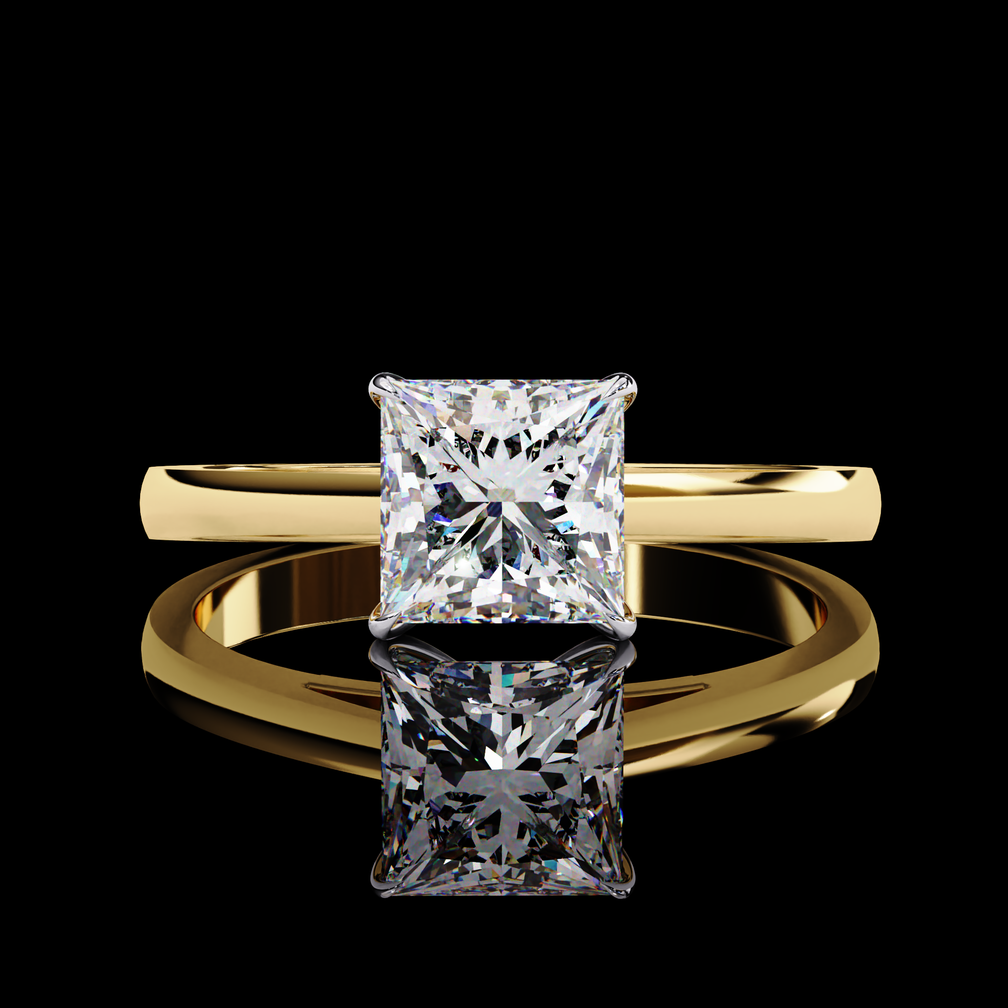1 Carat Princess Solitaire Diamond Ring2