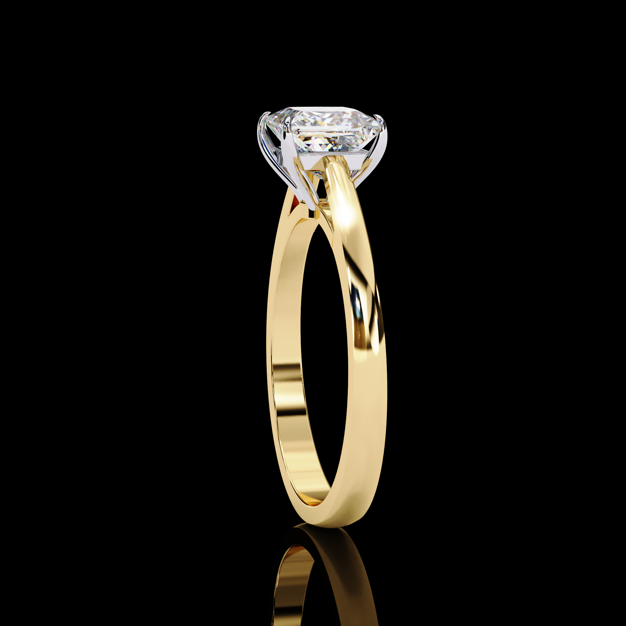 1 Carat Princess Solitaire Diamond Ring4
