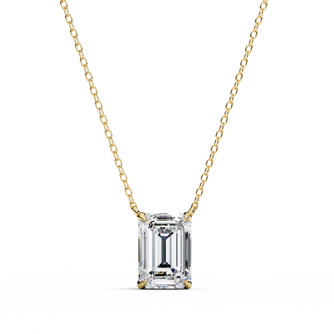 1 carat emerald lab grown diamond pendant with Chain