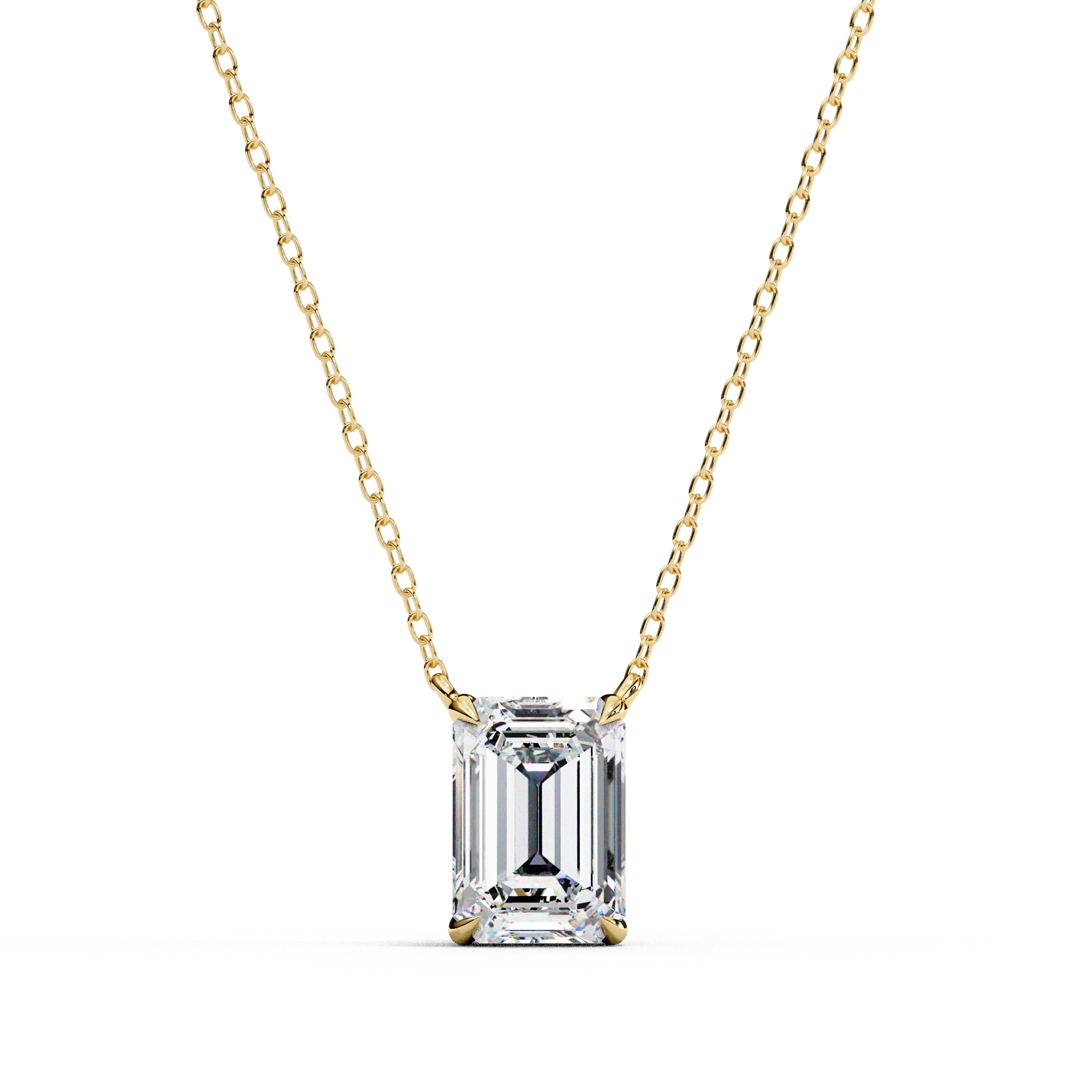 1 carat emerald lab grown diamond pendant with Chain