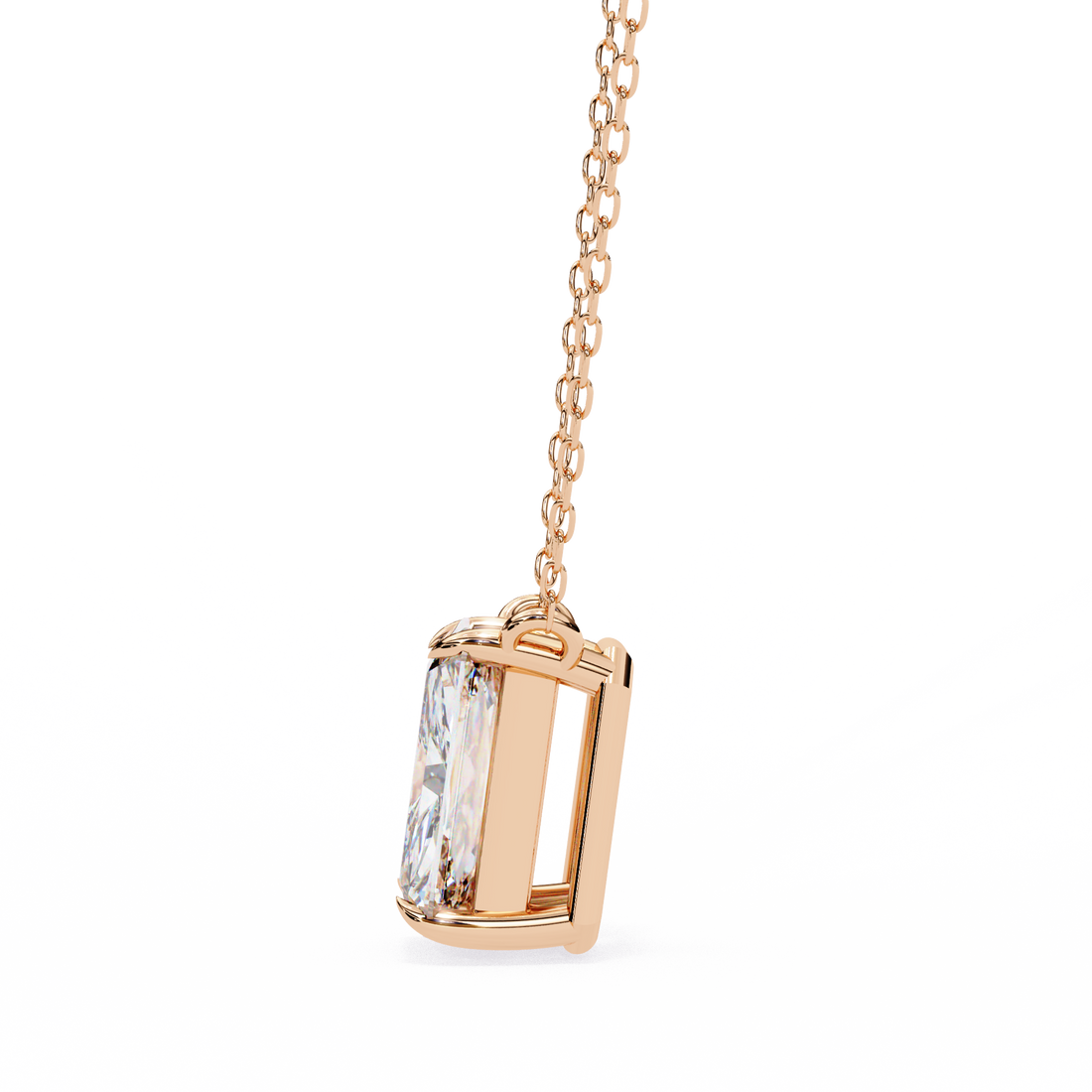1 carat emerald lab grown diamond pendant with Chain