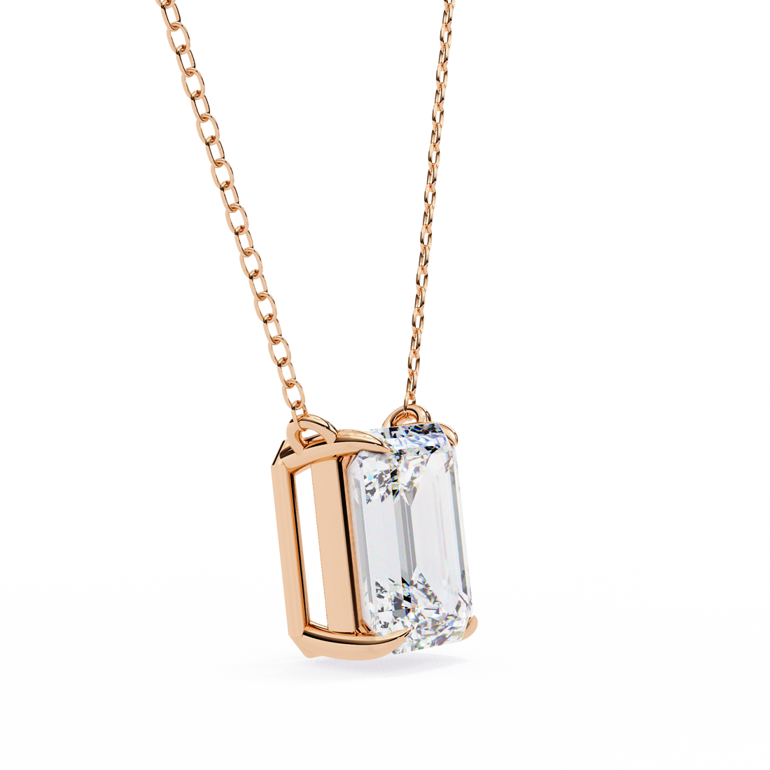 1 carat emerald lab grown diamond pendant with Chain