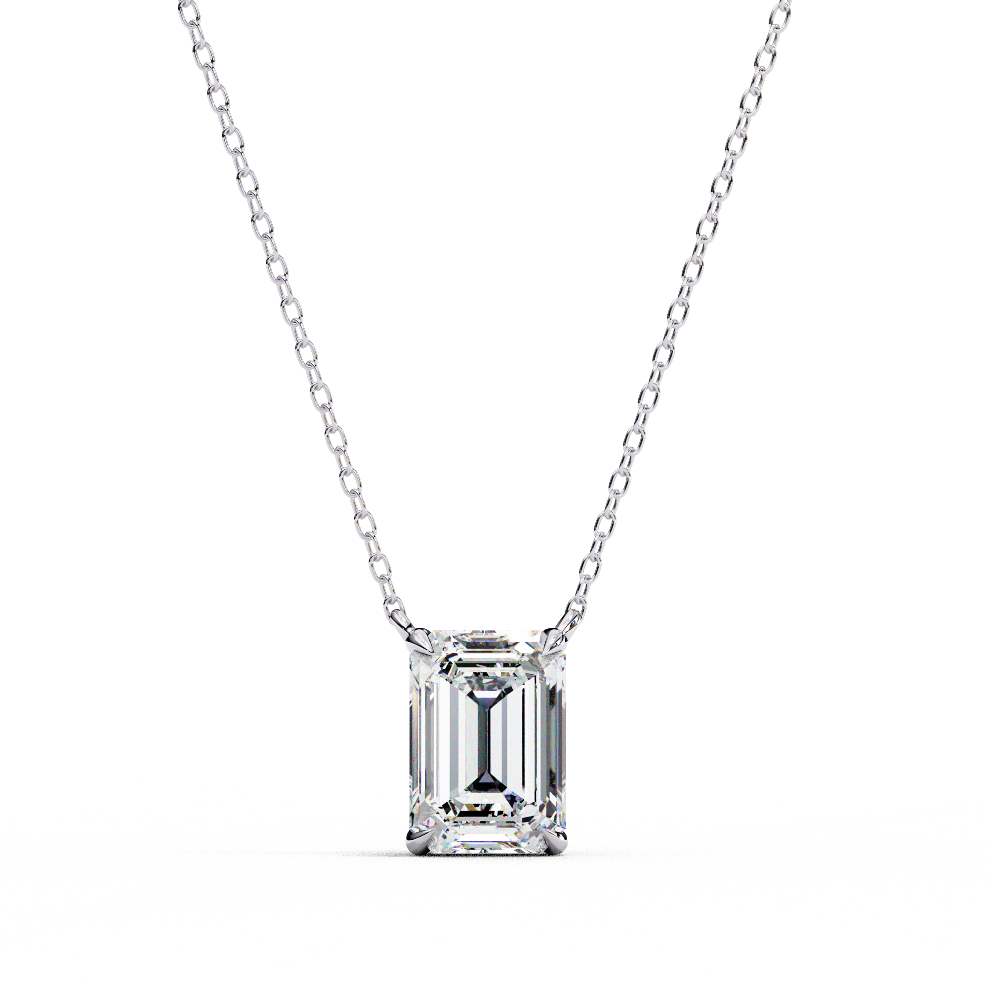 1 carat emerald lab grown diamond pendant with Chain