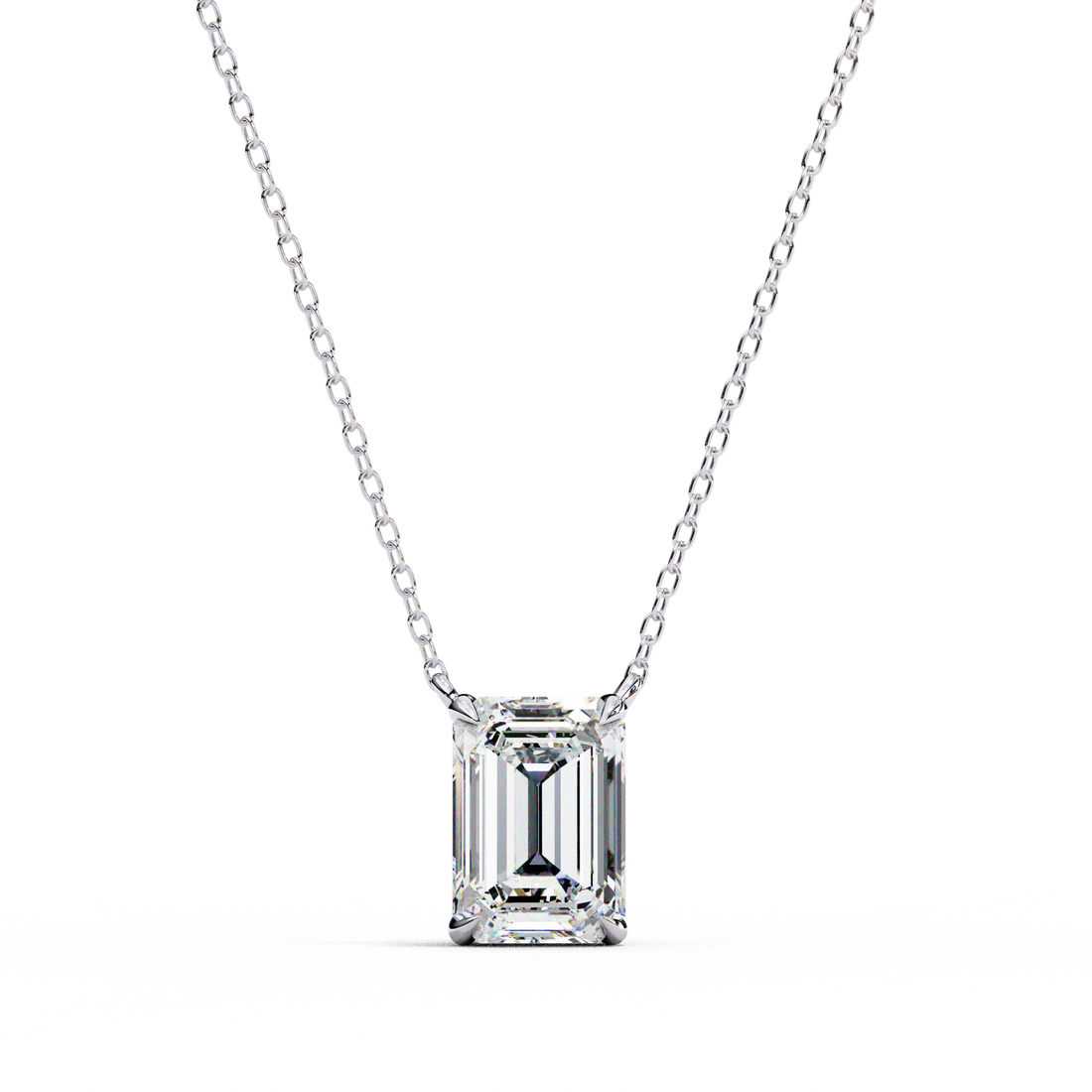 1 carat emerald lab grown diamond pendant with Chain