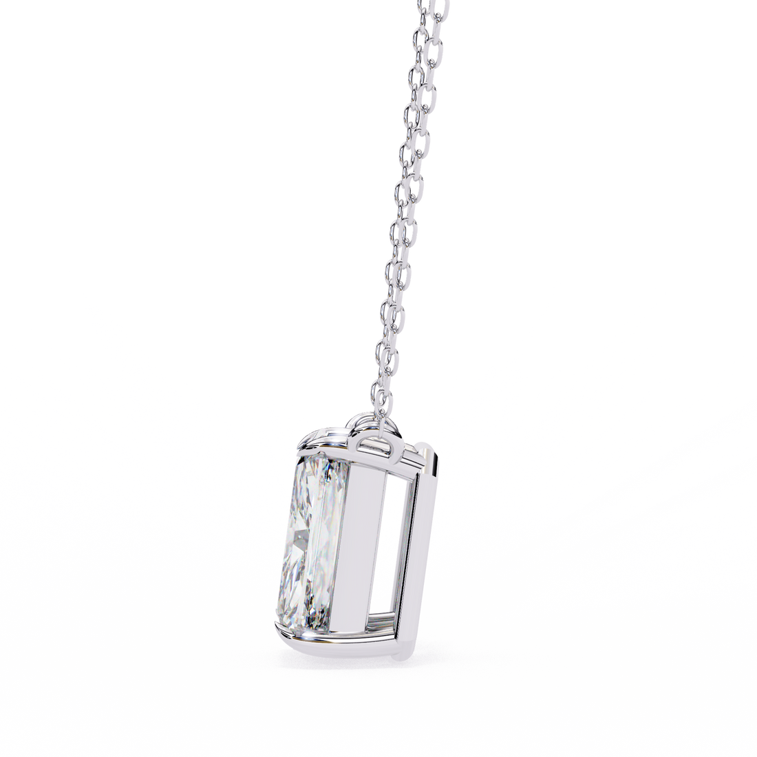 1 carat emerald lab grown diamond pendant with Chain