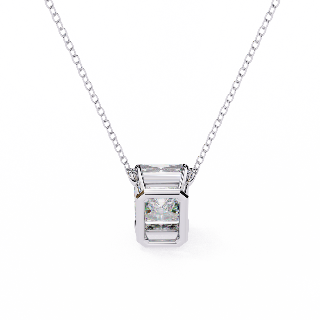 1 carat emerald lab grown diamond pendant with Chain
