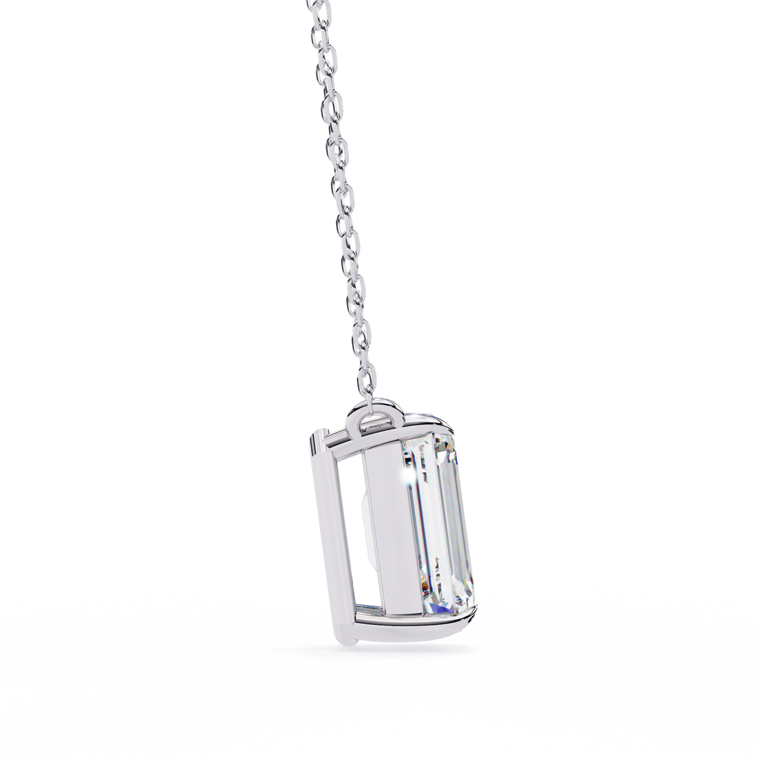 1 carat emerald lab grown diamond pendant with Chain