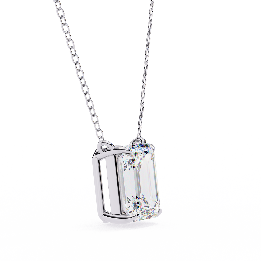 1 carat emerald lab grown diamond pendant with Chain