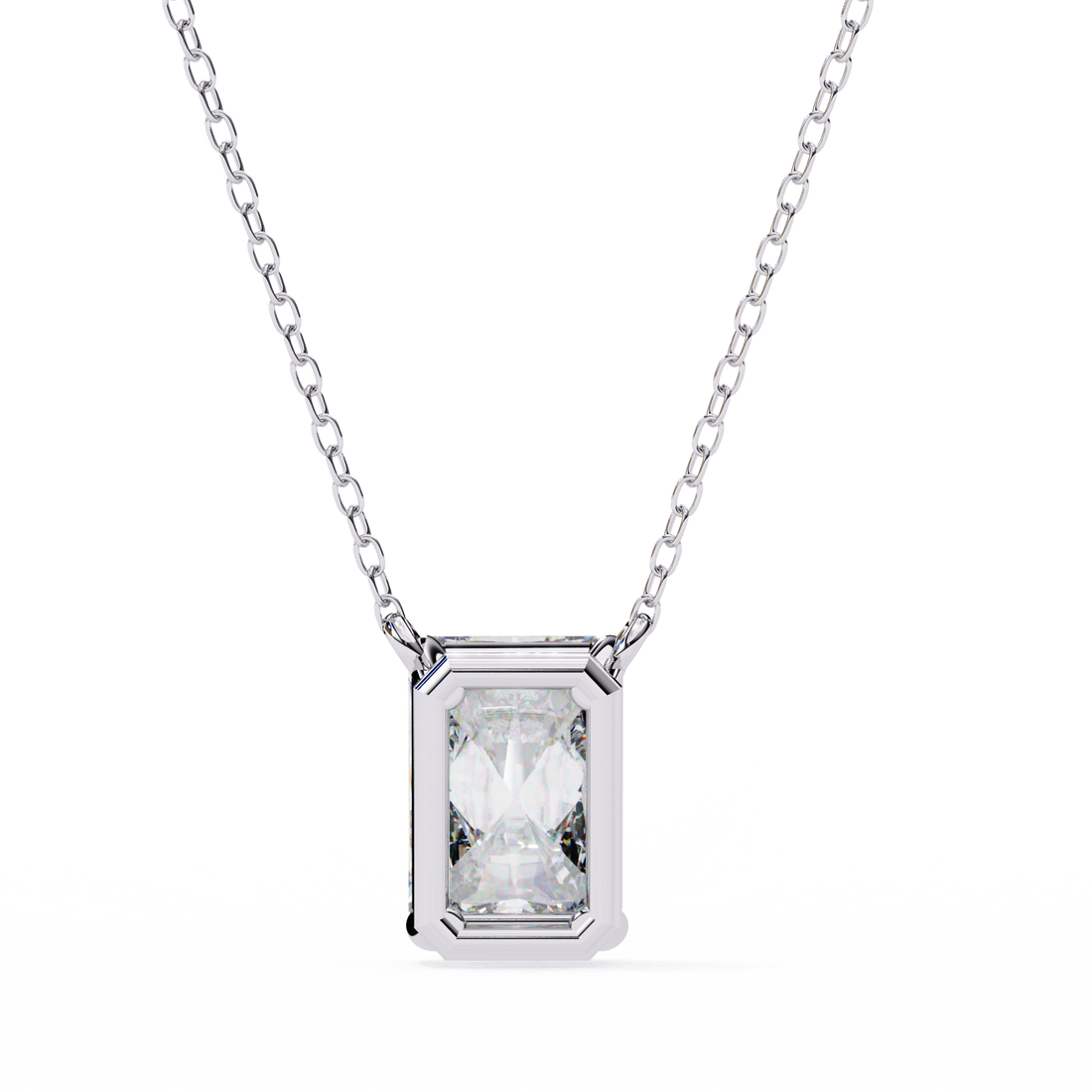 1 carat emerald lab grown diamond pendant with Chain