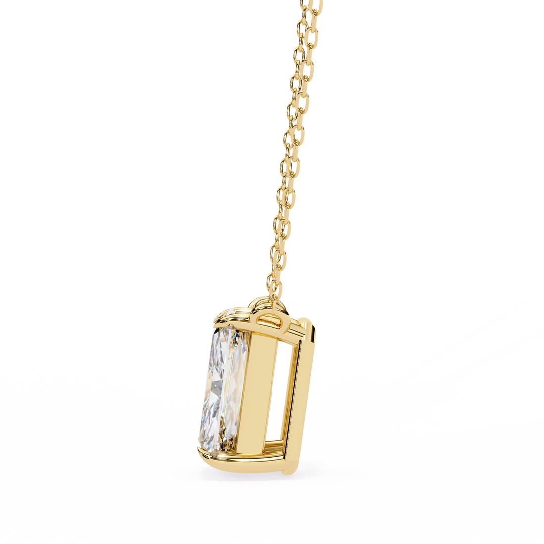 1 carat emerald lab grown diamond pendant with Chain