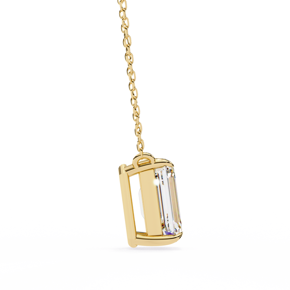 1 carat emerald lab grown diamond pendant with Chain