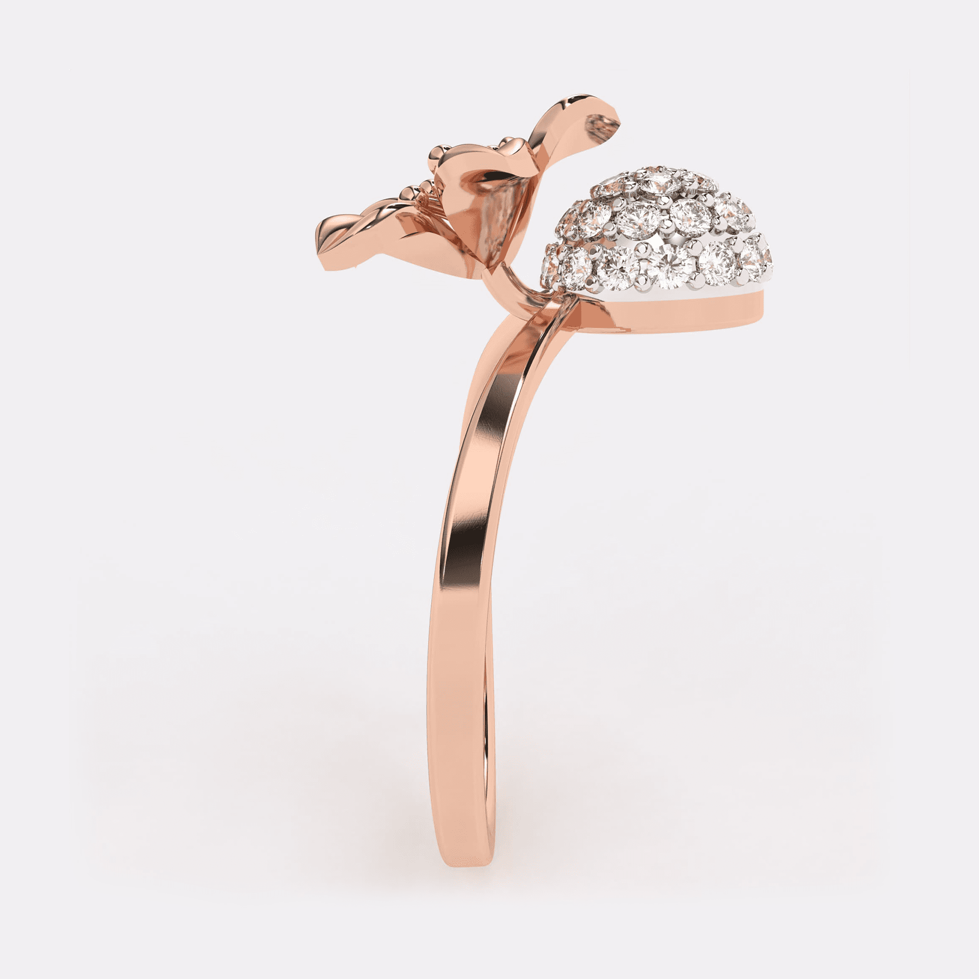 Gold Floral Diamond Ring