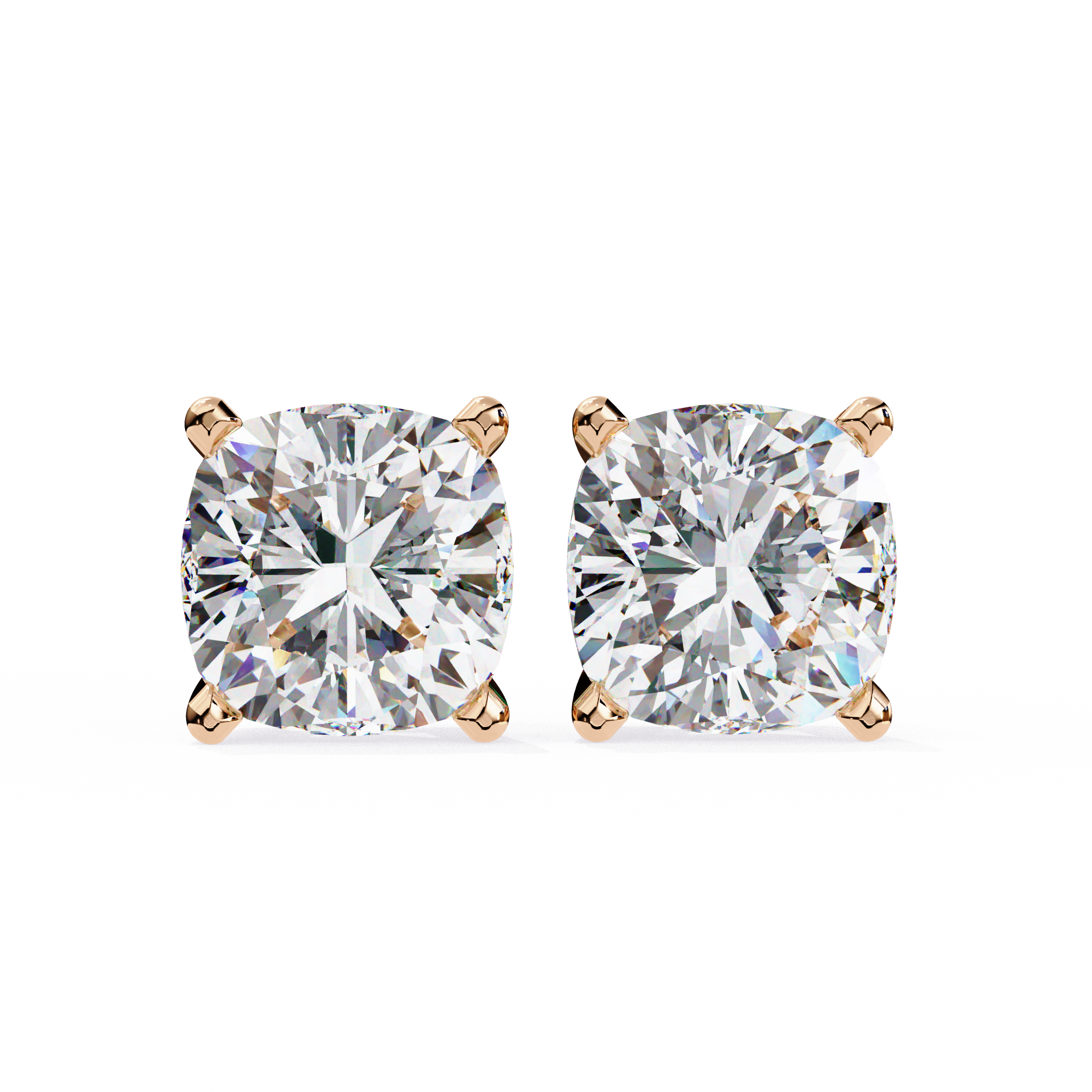 2.30 Carats Cushion Diamond Studs