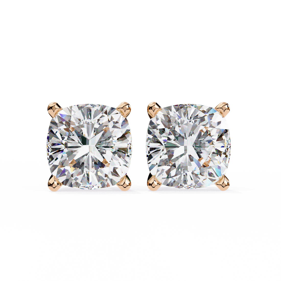 2.30 Carats Cushion Diamond Studs