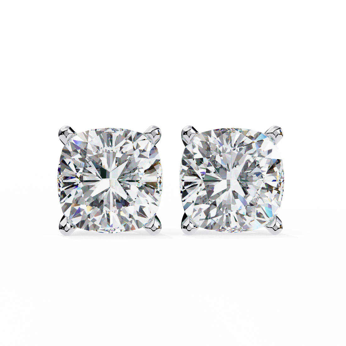 2.30 Carats Cushion Diamond Studs