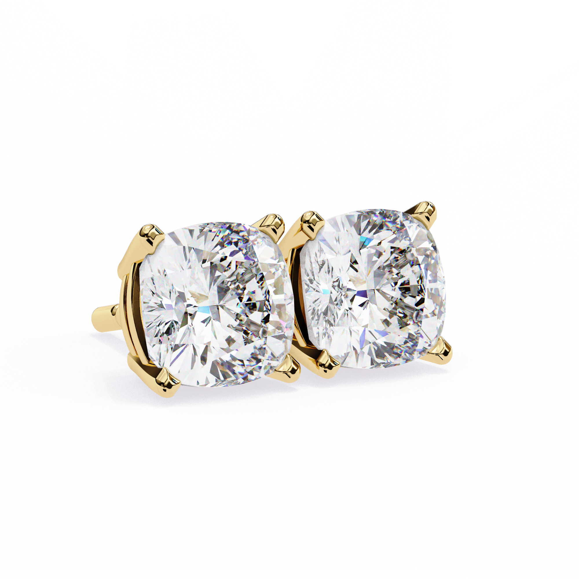 2.30 Carats Cushion Diamond Studs
