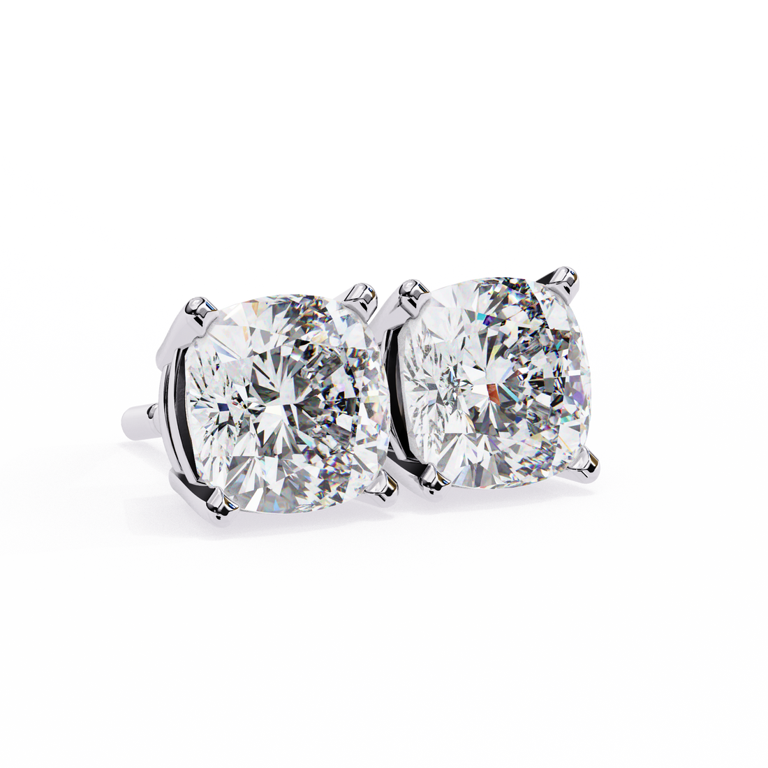 2.30 Carats Cushion Diamond Studs